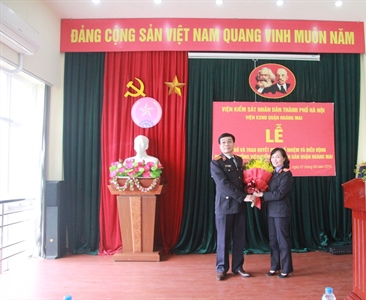 Lễ bổ nhiệm Phó viện trưởng Viện kiểm sát nhân dân quận Hoàng Mai